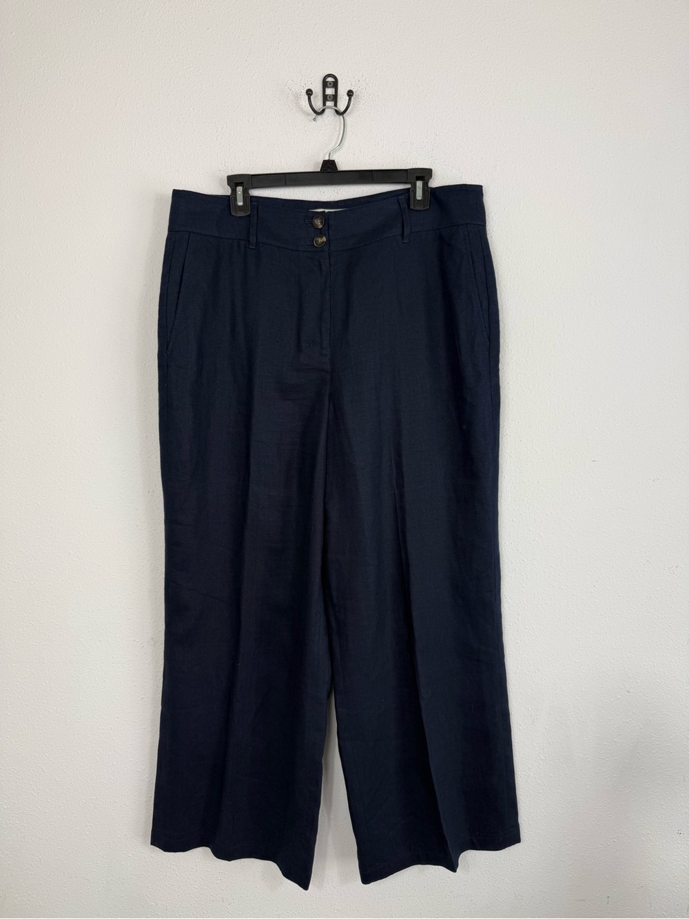 Boden Navy Blue Linen High Rise Trouser Pants Women’s 14R